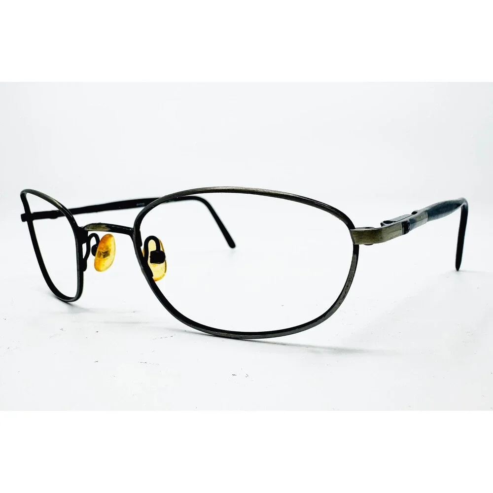 Manhattan SunGear Classic Eyeglasses Mens Black Oval Metal Frame 613122 Small